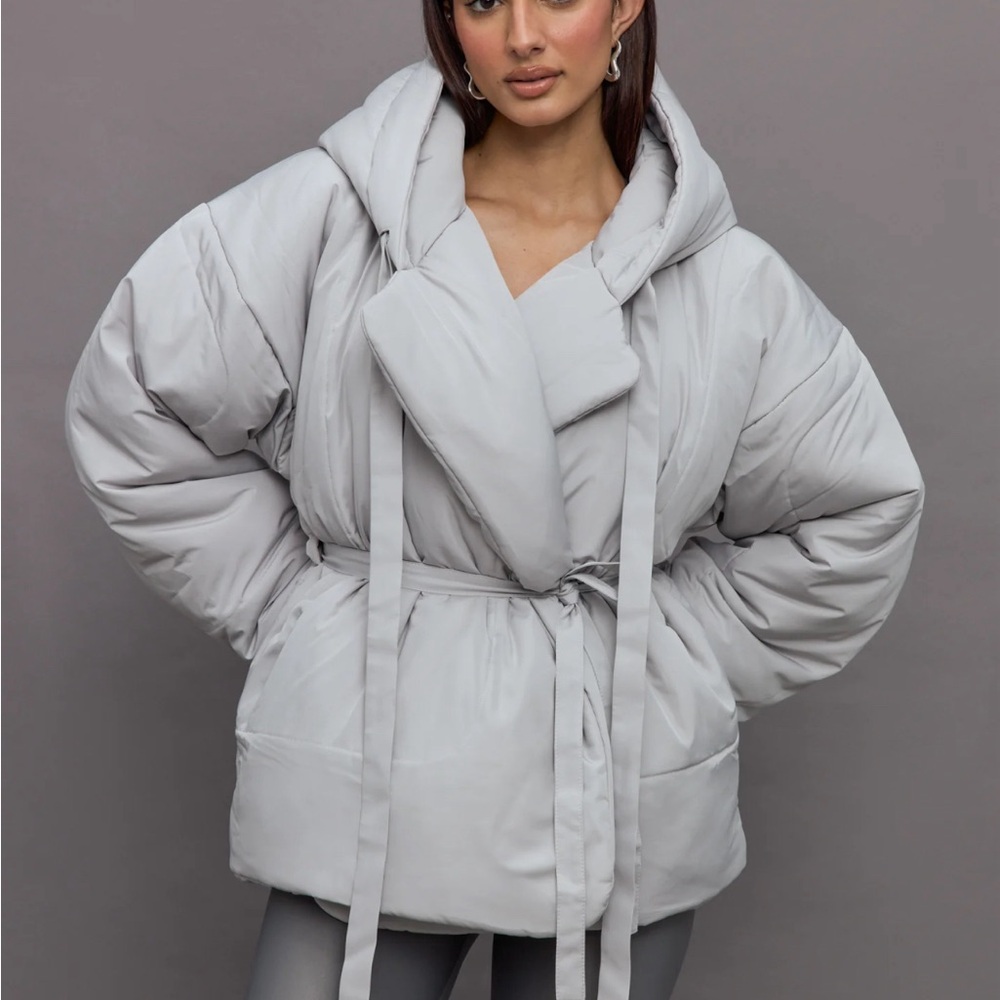 Norma Kamali sleeping bag coat XS/S Dove Gray nwt